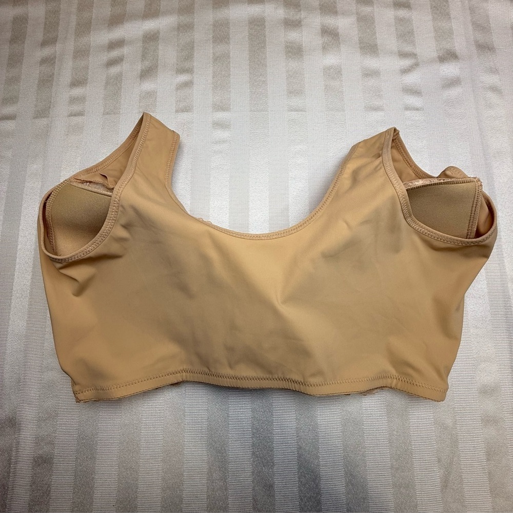 NEW LB Lace Front Closure Wireless Bra Nude Beige 44D Full Coverage Comfort - Picture 6 of 10